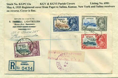 KGV & KGVI Parish Covers Docks, Hamilton April 25, 1936 KGPC 13a