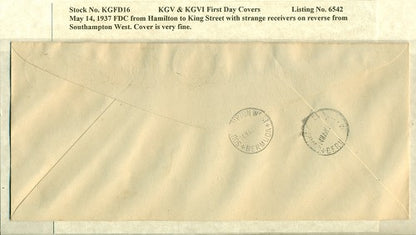 KGV & KGVI FDC Covers 5/14/1937 KG6C 16
