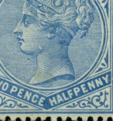 Queen Victoria Flaws Dot under chin SG-27a QVF 30