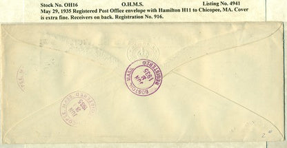 OHMS Hamilton H11- Hamilton P.O. envelope May 29, 1935