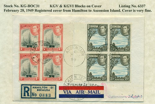 KGV & KGVI Blocks on Cover KGBC 31