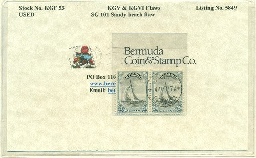 KGV & KGVI Flaws, Sandy beach flaw -KGF53
