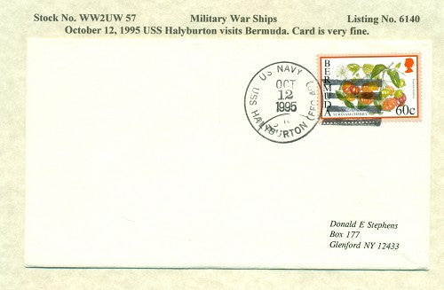 war ship visits USS HALYBURTON WW2UW 57