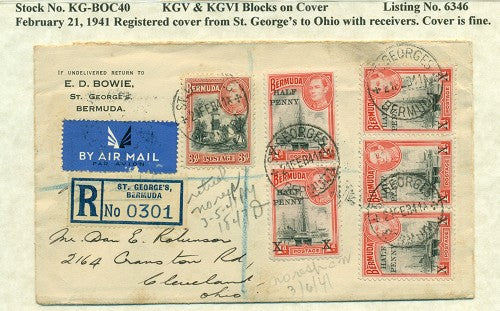 KGV & KGVI Blocks on Cover KGBC 40