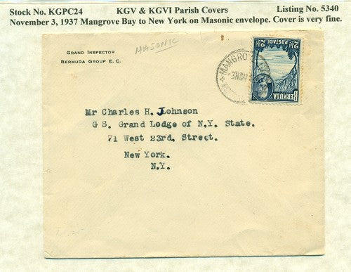 KGV & KGVI Parish Covers Mangrove Bay November 3, 1937