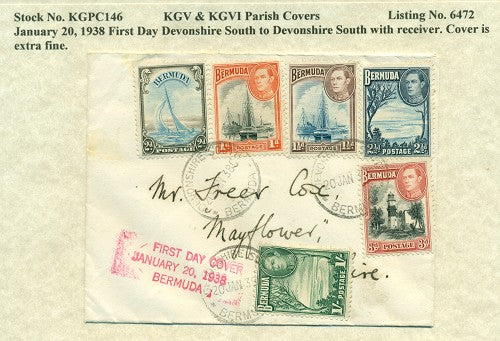 KGV & KGVI Parish Covers Devonshire South January 20, 1938 KGPC 146