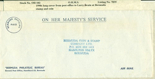 OHMS philatelic bureau 1990s swain OH 102