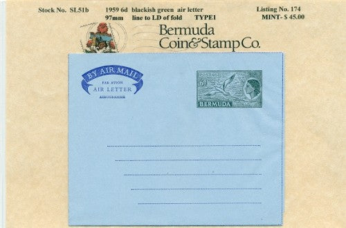 1959 june blackish green air letter