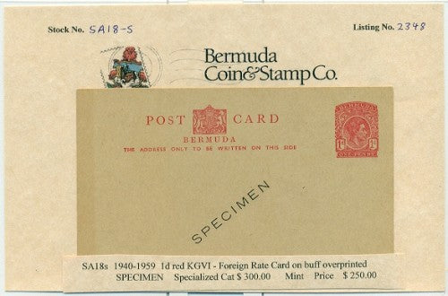 1940 King George VI Specimen