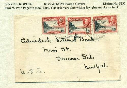 KGV & KGVI Parish Covers Paget June 9, 1937