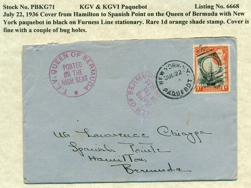 Paquebot Mail from July 22, 1936 PBM 71