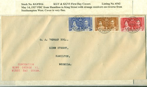 KGV & KGVI FDC Covers 5/14/1937 KG6C 16