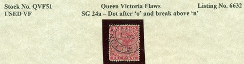 Queen Victoria Flaws Dot after 'o' SG-24a QVF 51