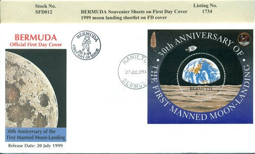 Souvenier sheet - 1999 Moon Landing