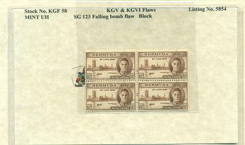 KGV & KGVI Flaws, Falling bomb flaw -KGF58