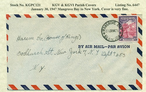 KGV & KGVI Parish Covers Mangrove Bay January 30, 1947 KGPC 121