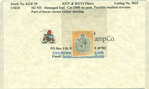 KGV & KGVI Flaws, Damaged leaf -KGF 29