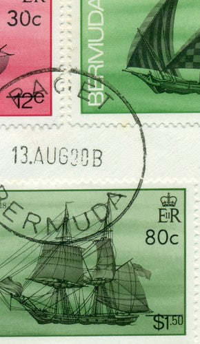 QV-QEII Flaws on Cover August 13, 1990 broken 'o' QFC 74