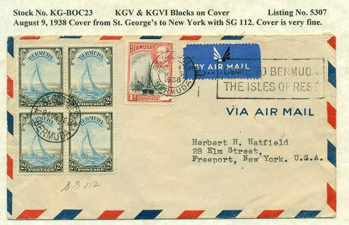 KGV & KGVI Blocks on Cover -KGBC 23