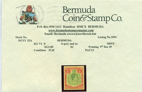 5/-  Ninth printing December 1949 -KGVI32a