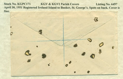 KGV & KGVI Parish Covers Ireland Island April 30, 1951 KGPC 171