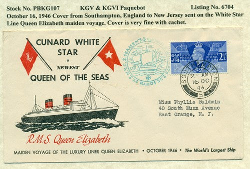 Paquebot Mail from October 16, 1946 PBM 107