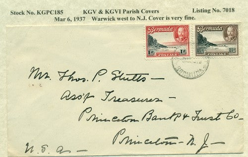 KGV & KGVI Parish Covers warwick west, 1937 KGPC 185