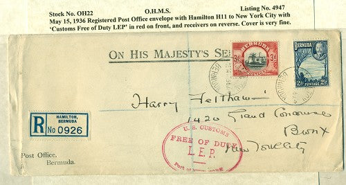 OHMS Hamilton H11- P.O. envelope May 15, 1936