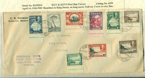 KGV & KGVI FDC Covers 4/14/1936 KG6C 13