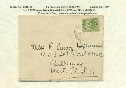 Caravels on Cover 1910-22, 90