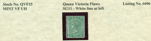 Queen Victoria Flaws White line SG-11 QVF 25