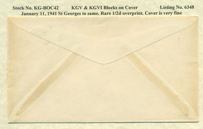 KGV & KGVI Blocks on Cover KGBC 42