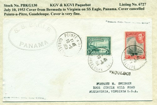 Paquebot Mail from July 10, 1953 PBM 130
