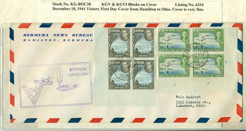 KGV & KGVI Blocks on Cover KGBC 28