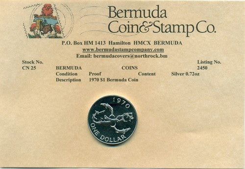 1970 Bermuda $1 silver proof