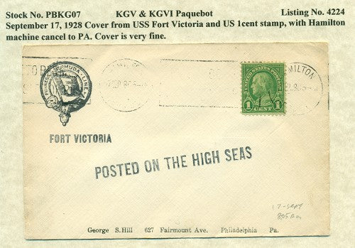 Paquebot Mail from September 17, 1928