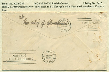 KGV & KGVI Parish Covers Paget June 24, 1950 KGPC 89