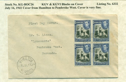 KGV & KGVI Blocks on Cover KGBC 26