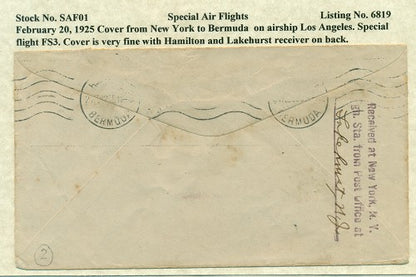 Special Air Flights February 20,1925 SAF 01