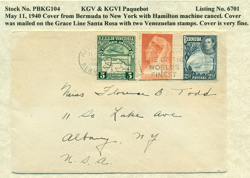 Paquebot Mail from May 11, 1940 PBM 104