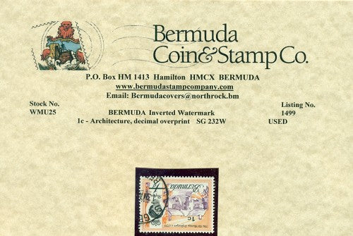 1c Architecture overprint sg 232w
