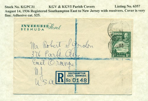 KGV & KGVI Parish Covers Southampton East August 14, 1936 KGPC 31