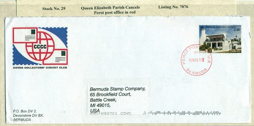 QEII Parish Cancels on Cover Perot post office PCC29