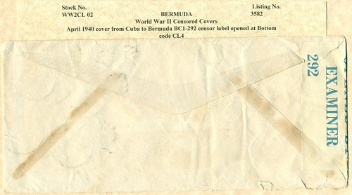 Censor Label BC1 292 FROM CUBA