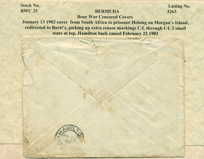 Boer War Cover - January 13, 1902