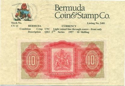 QE2   2nd series 1957 10/- Note