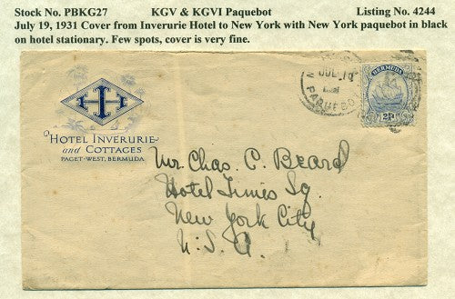 Paquebot Mail from July 19, 1931