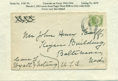Caravels on Cover 1910-22, 51