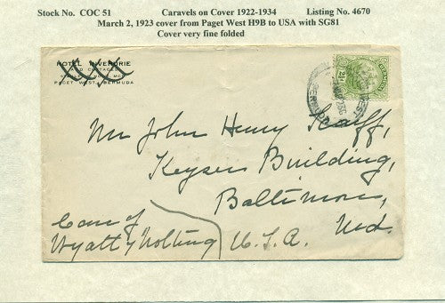 Caravels on Cover 1910-22, 51