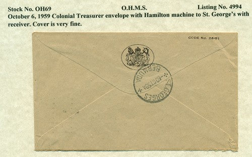 OHMS Colonial Treasurer October 6, 1959